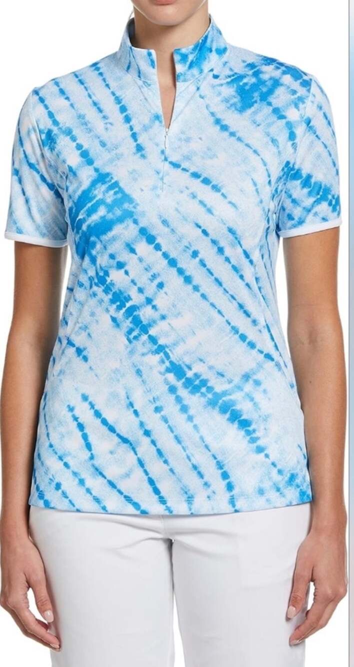 Callaway Medium Opti Dri short sleeve blue athletic top golf polo tie dye womens